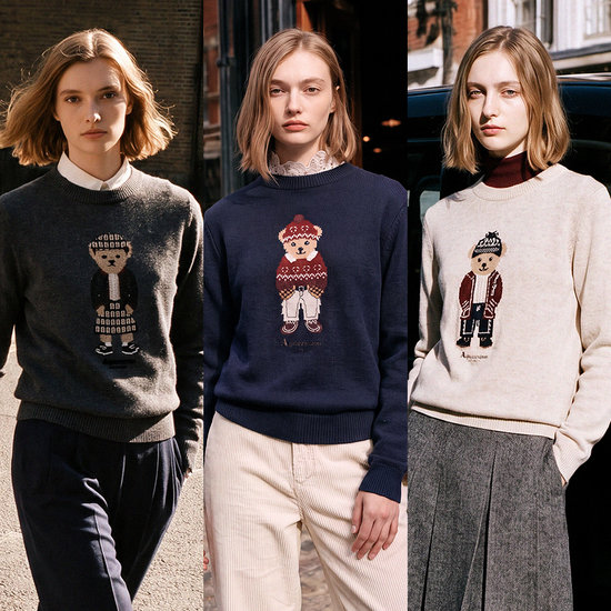 아쿠아스큐텀 [GS단독] 26FW 캐시 헤리티지 베어 인타샤 니트 4