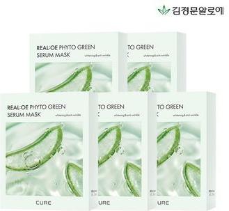 김정문 알로에 라센스 로에 큐어 리알로에 피토 그린 세럼 마스크 50매(5박스)