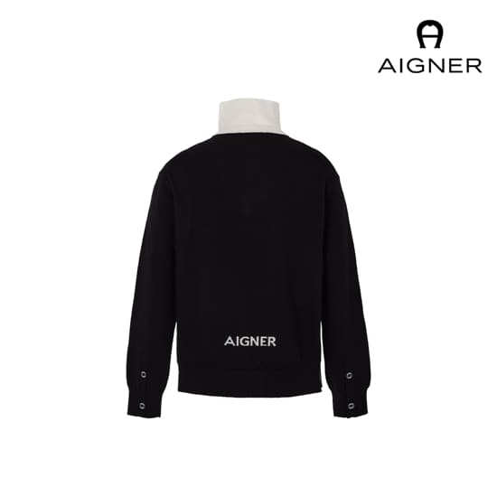 [첫공개] 아이그너 26FW 하이넥 카라 배색 니트 (캐시미어 혼방) 4