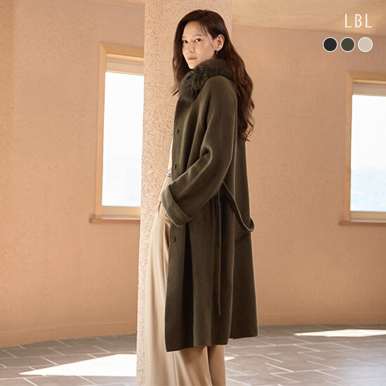 26FW 라쿤울 블렌디드 Fox fur 이중직 니트코트 4