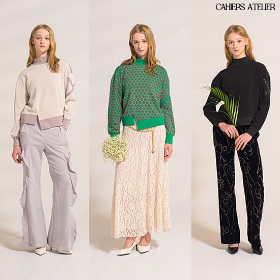 [CAHIERS ATELIER] 까이에 아뜰리에 모크넥 블라우스 1종