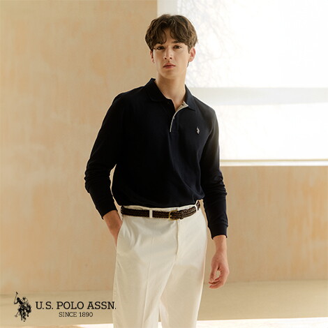 (B)USPA 26FW 남성 긴팔 카라 티셔츠 3종 3