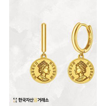 [한국자산금거래소]KAGE 24K 순금 엘리자베스코인 귀걸이