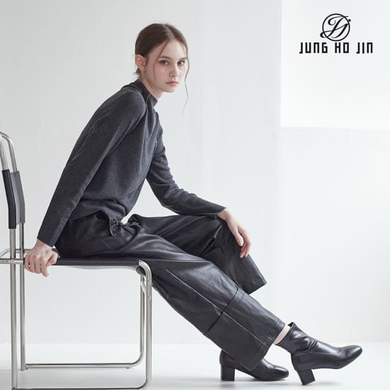[Jung Ho Jin] 정호진 26FW 여성 faux 레더 밴딩 와이드 팬츠 1종 4