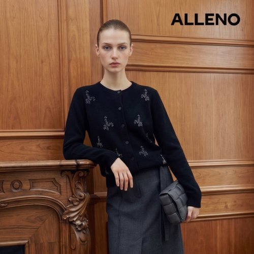 [알렌오] [ALLENO] 26FW 울블렌디드 비즈 가디건 3