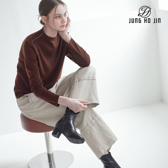 [Jung Ho Jin] 정호진 26FW 여성 faux 레더 밴딩 와이드 팬츠 1종 3
