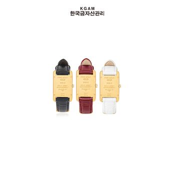 [한국금자산관리] KGAM 24K 타임피스 골드 소가죽 팔찌