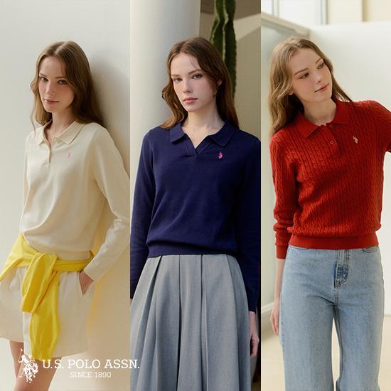 (D)USPA 26FW 여성 긴팔 카라 니트 3종