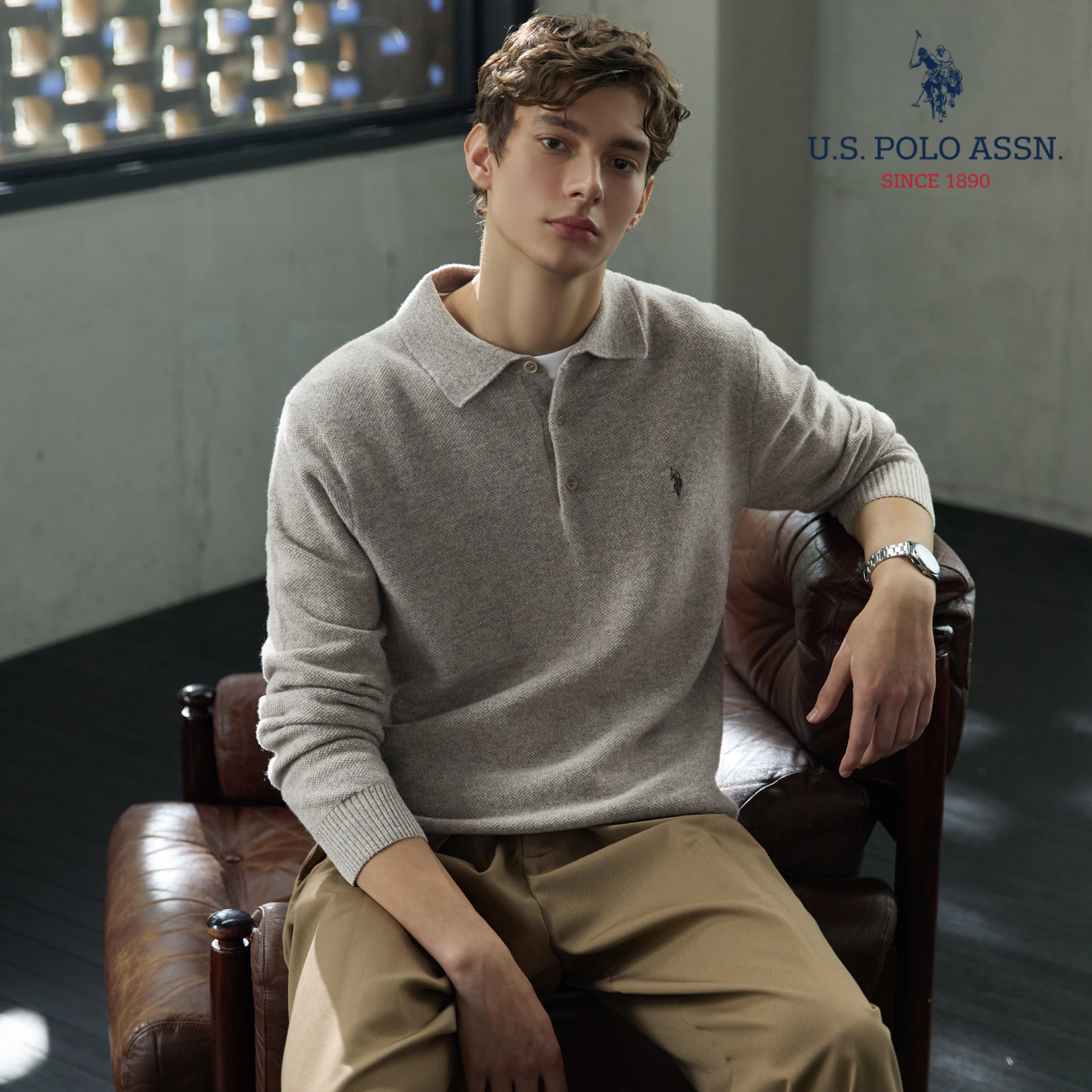 [앱10%][U.S POLO ASSN.] 26FW 파인터치 울 100 카라니트 2종 남성