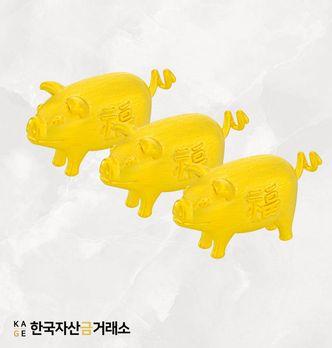[한국자산금거래소]KAGE 24K 돼지 삼형제 오브제