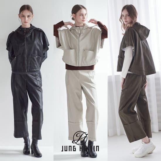 [Jung Ho Jin] 정호진 26FW 여성 케이프 faux 레더 베스트 1종