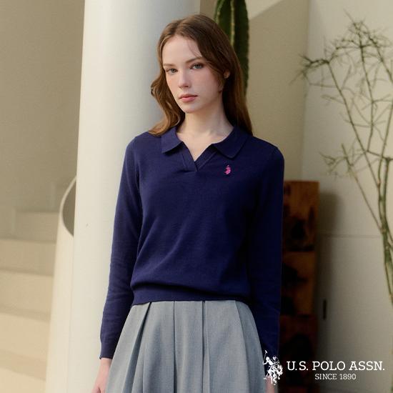 (B)USPA 26FW 여성 긴팔 카라 니트 3종 3