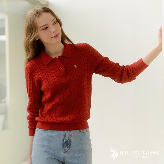 (B)USPA 26FW 여성 긴팔 카라 니트 3종 4