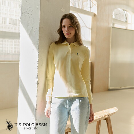○USPA 26FW 여성 긴팔 카라 티셔츠 3종 4