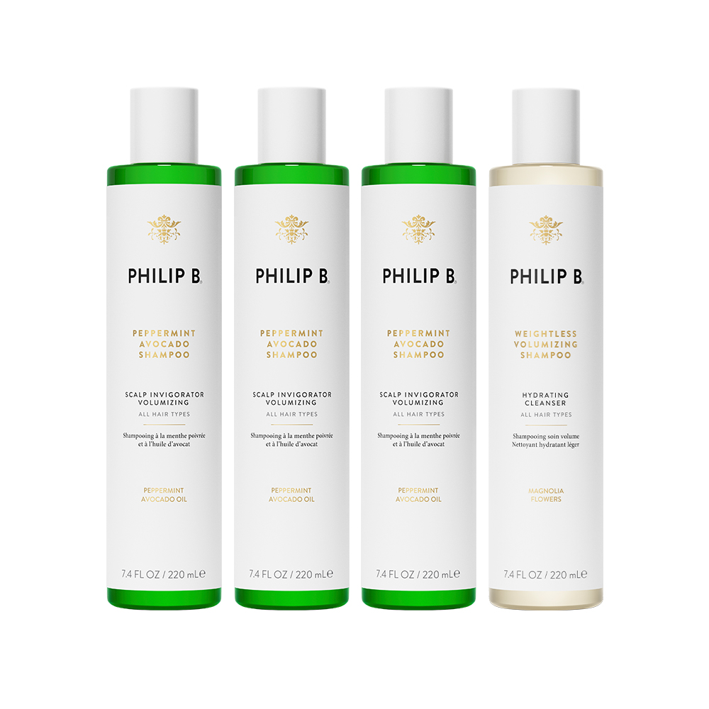 [유리하다패키지] 페퍼민트 아보카도 샴푸 220ml 3통+웨이트리스 볼류마이징 샴푸 220ml 1통