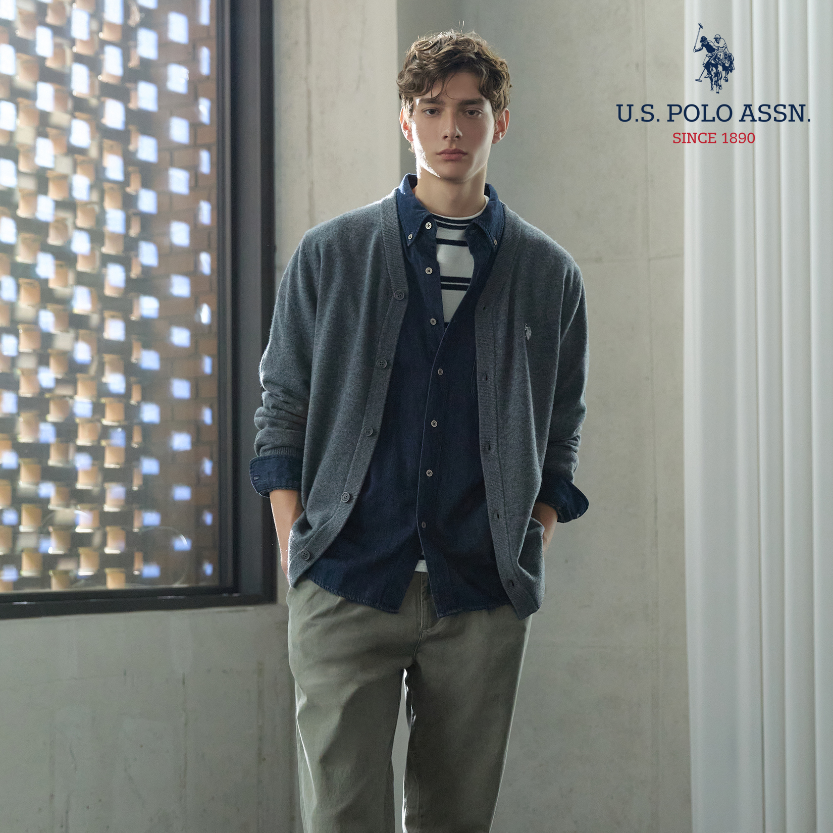 [미리주문 10%][U.S POLO ASSN.] 26FW 헤리티지 울100 가디건 1종 남성 3