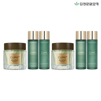 김정문 안티에이징 큐어 크림50gX2+토너130mlX2+에멀전130mlX2