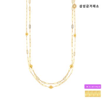 (주)삼성금거래소 24K 순금 클립볼 목걸이 5g+미니골드0.05gX4