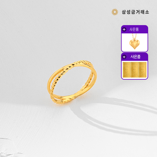 24K 더블 레이어드 반지+24K팬던트목걸이+24K골드3개