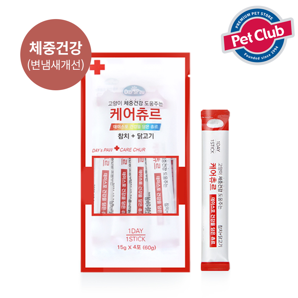 데이스포 고양이 케어스틱 참치+닭고기 15g x 4개입