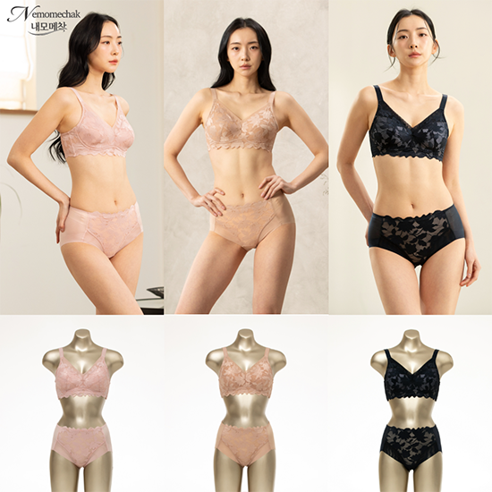 [바로주문] 맞춤속옷 레이스형 브라팬티 3세트
