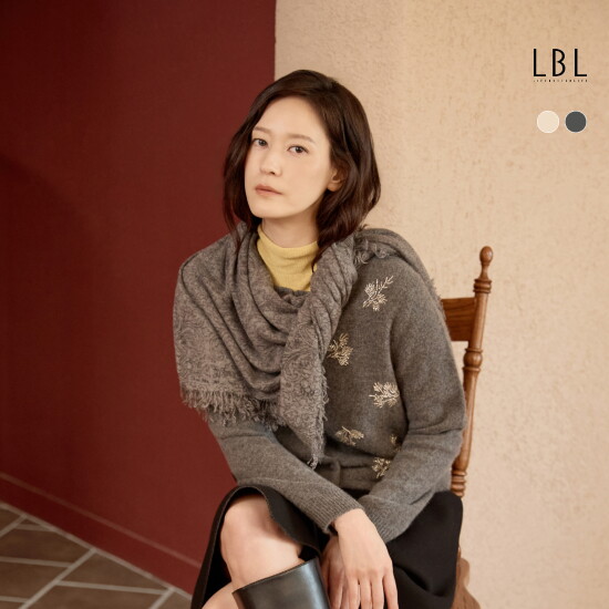 [LBL X 로라애슐리] 26FW 캐시미어100 로라 뜨왈 머플러