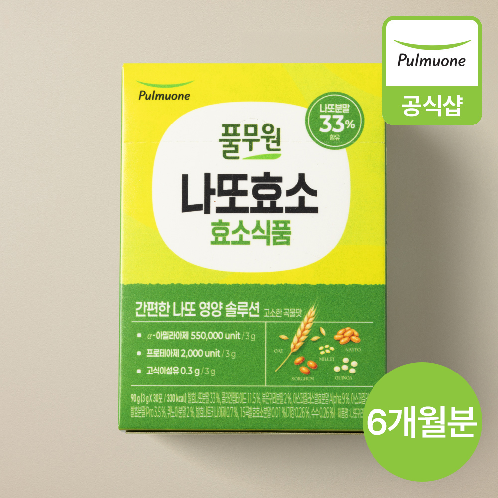 풀무원 나또 귀리 효소 90g(3gX30포) 6박스, 6개월분 2