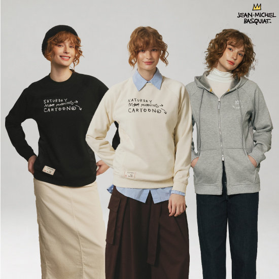 바스키아 26FW 최신상 여성 융기모 스웻셔츠 2종SET (라운드1종+후드집업1종)