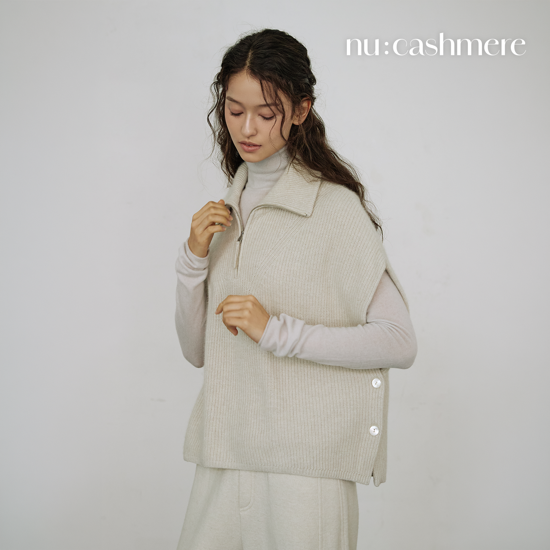 누캐시미어 26FW 라쿤울블렌드 하프집업 베스트 2