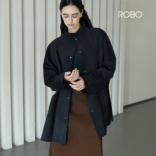 [미리주문 10%] 26FW 스웨이드 하이넥 케이프 4