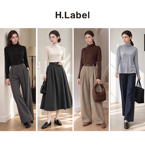 [H.LABEL] 26FW 모달 블렌디드 텐션 타이 블라우스 4종