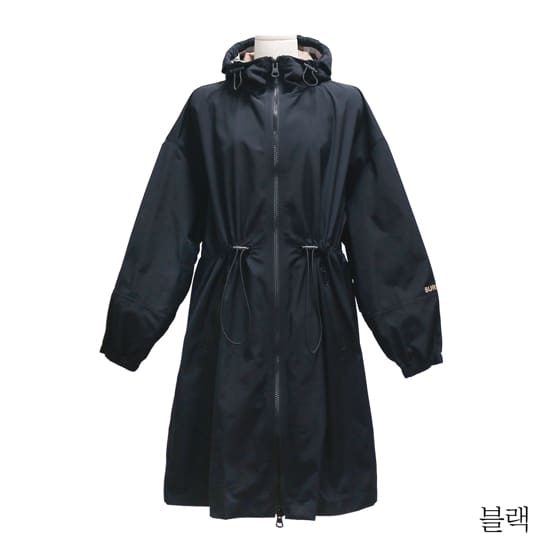 버버리 후드 모던 롱 윈드브레이커