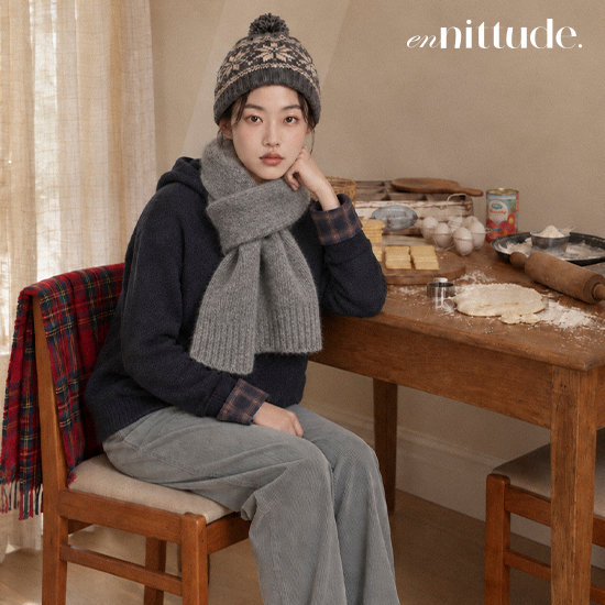 엔니튜드 26FW 울 니트 머플러 4