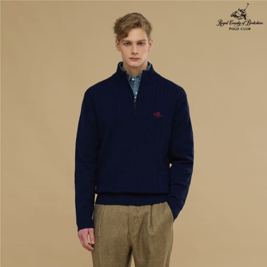 [RCB폴로클럽] 26FW 남성 케이블니트 3종(풀집업+반집업+라운드)(R633M) 4