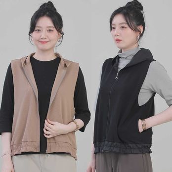 애비뉴투지 간절기 후드 조끼 1종