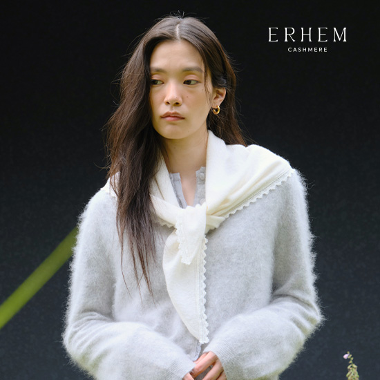 [미리주문 10%] 26FW 캐시미어 100 트리밍 레이스 머플러 1종 4