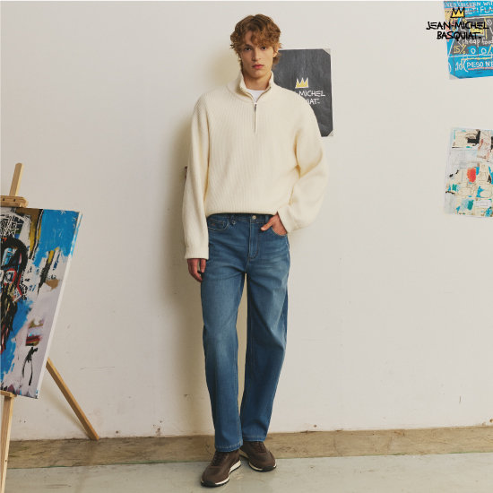 바스키아 26FW 최신상 남성 아트워크 오버다잉 기모데님 1종 3