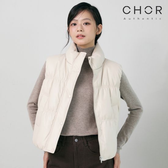 코어 어센틱 26FW FAUX 레더 다운 베스트 2