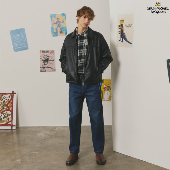 바스키아 26FW 최신상 남성 아트워크 오버다잉 기모데님 1종 2