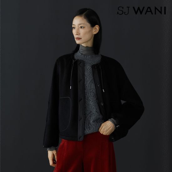 SJ와니 26FW 울실크 퀼팅 블루종 코트 1종 4