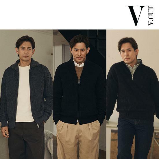 [카드 5%할인][최신상] 브이컷 26FW  남성 니트 집업 3종