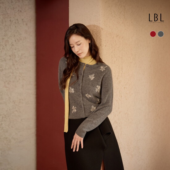 [LBL X 로라애슐리] 26FW 캐시미어100 로라 가든비딩 가디건