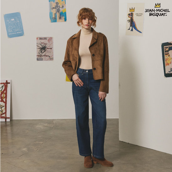 바스키아 26FW 최신상 여성 아트워크 오버다잉 기모데님 1종 3