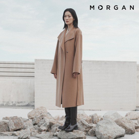 모르간 26FW 스탠딩 울 하프코트