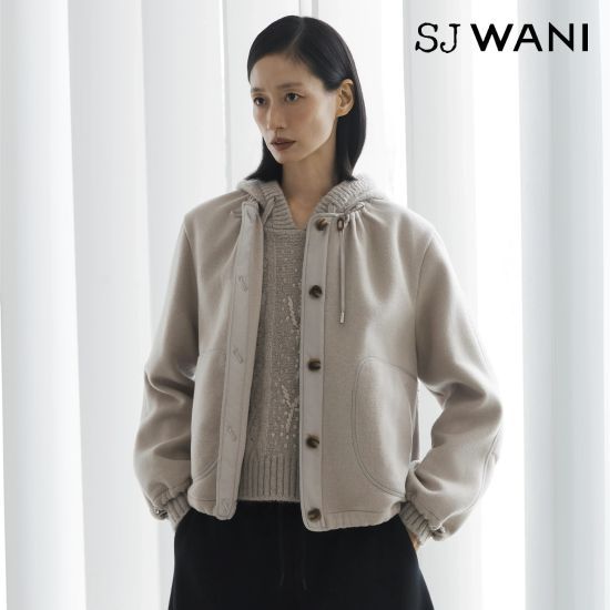 SJ와니 26FW 울실크 퀼팅 블루종 코트 1종 2
