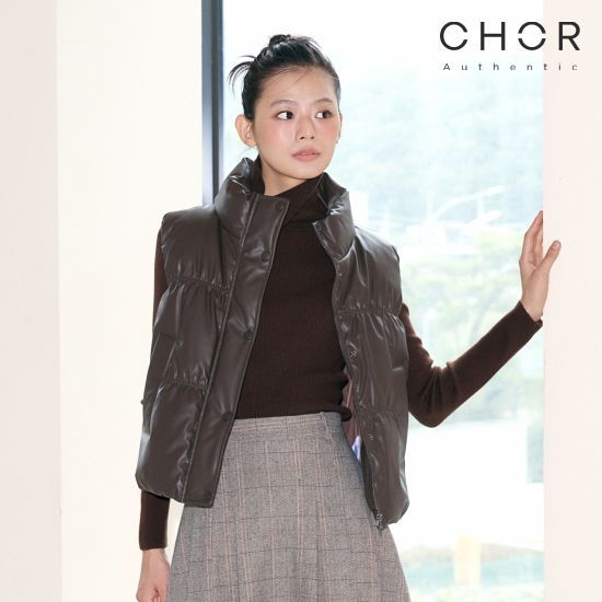 코어 어센틱 26FW FAUX 레더 다운 베스트 3