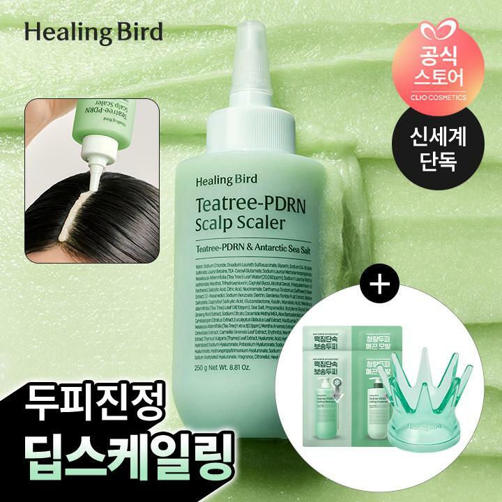 [삼성카드5%할인][2EA]힐링버드 티트리 두피스케일러 + (증정)두피왕관괄사 + 트리트먼트샤셰 12ml 2매