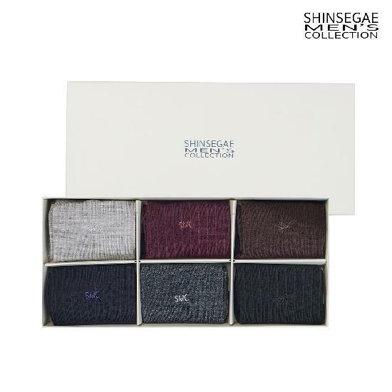 [삼성카드5%할인][미리주문10%][26FW 최신상, 선물 포장]신세계맨즈컬렉션 울블랜딩 삭스 6SET  2