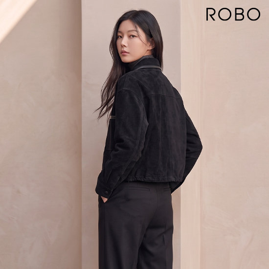 로보 26FW 가죽트리밍 크롭셔링 점퍼 2