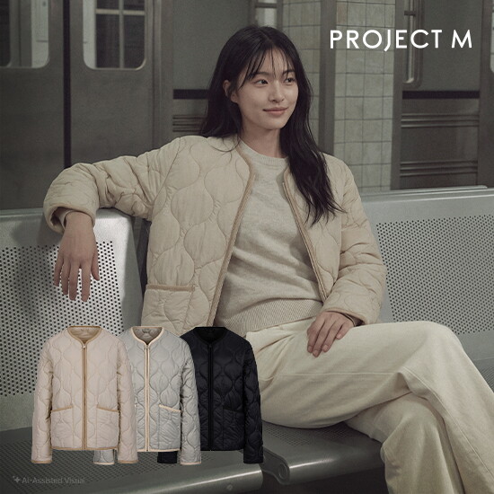 ○프로젝트엠 26FW 여성 숏퀼팅 집업 점퍼 1종